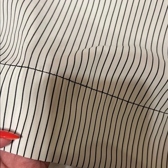 Lea & Viola Black and White Striped Off-Shoulder Blouse - Picture 7 of 10